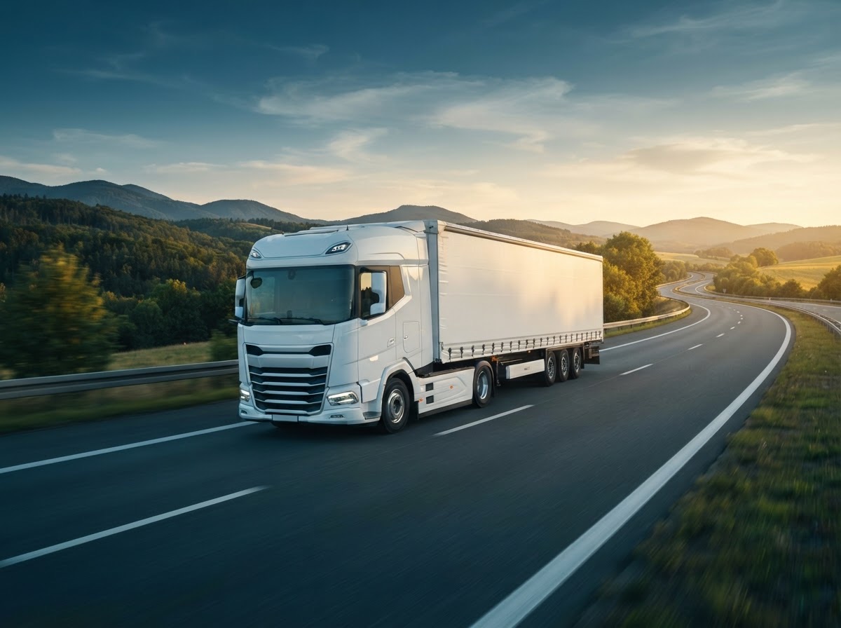 Long-haul truck on a motorway